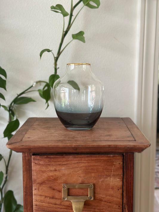 Gold Rimmed Glass Vase