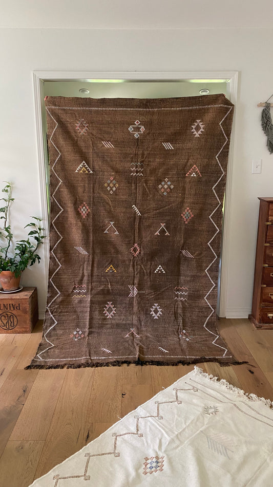 Brown Cactus Silk Rug | 8’x57.5”