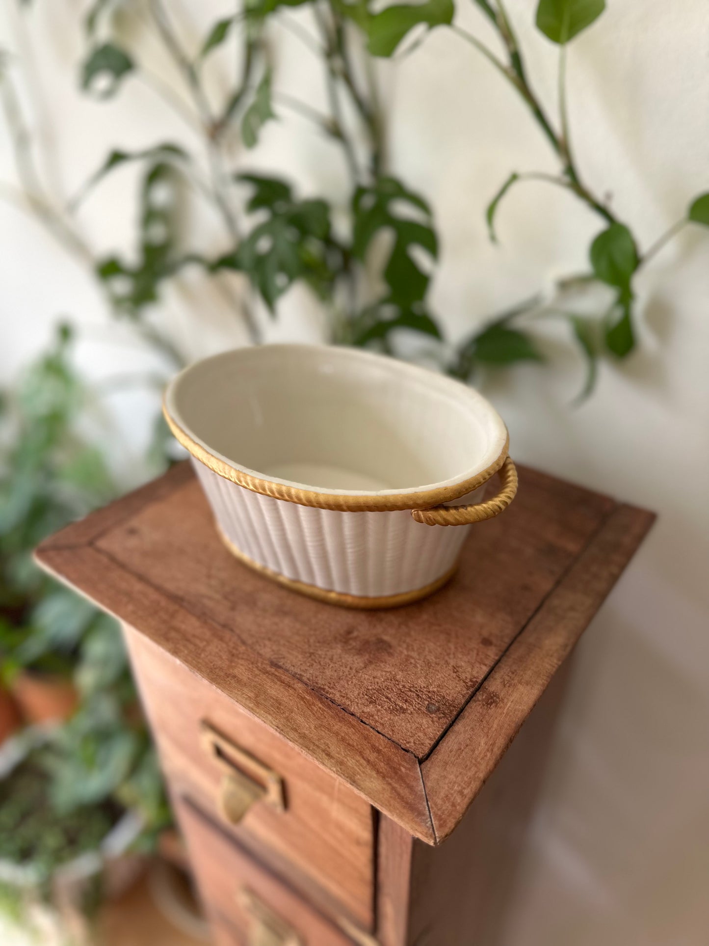 Small Gold Rimmed Planter