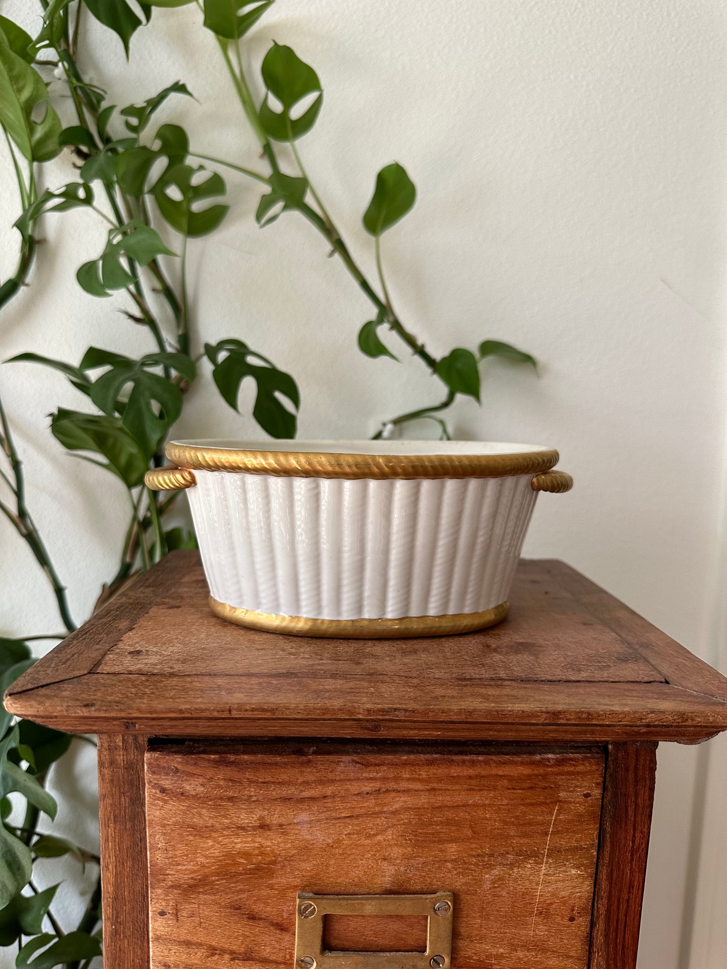 Small Gold Rimmed Planter
